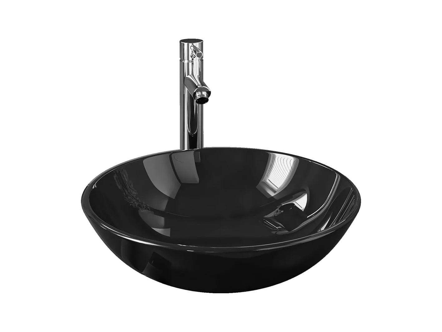 Lavandino da bagno diametro 42 cm con rubinetto e scarico a pulsante in vetro temperato 02_0002854