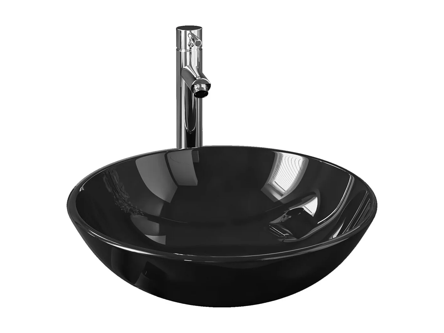 Lavandino da bagno diametro 42 cm con rubinetto e scarico a pulsante in vetro temperato 02_0002854