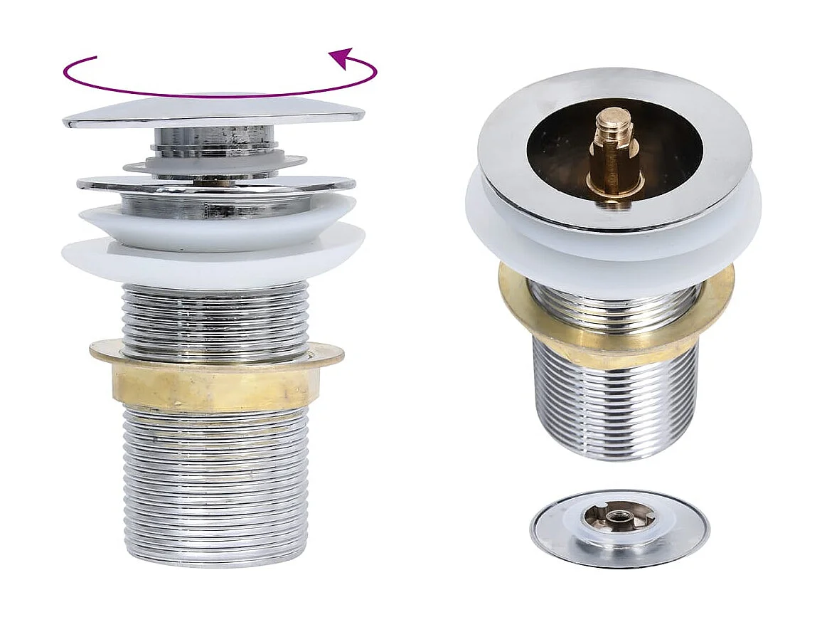 Lavandino da bagno diametro 42 cm con rubinetto e scarico a pulsante in vetro temperato 02_0002854