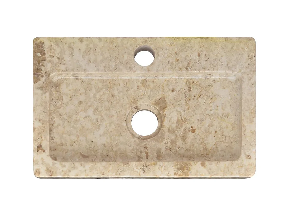 Lavabo sobre encimera, lavabo para baño, lavabo para baño, lavabo para baño, interior de casa, 38 x 24 cm, mármol crema 02_0002830