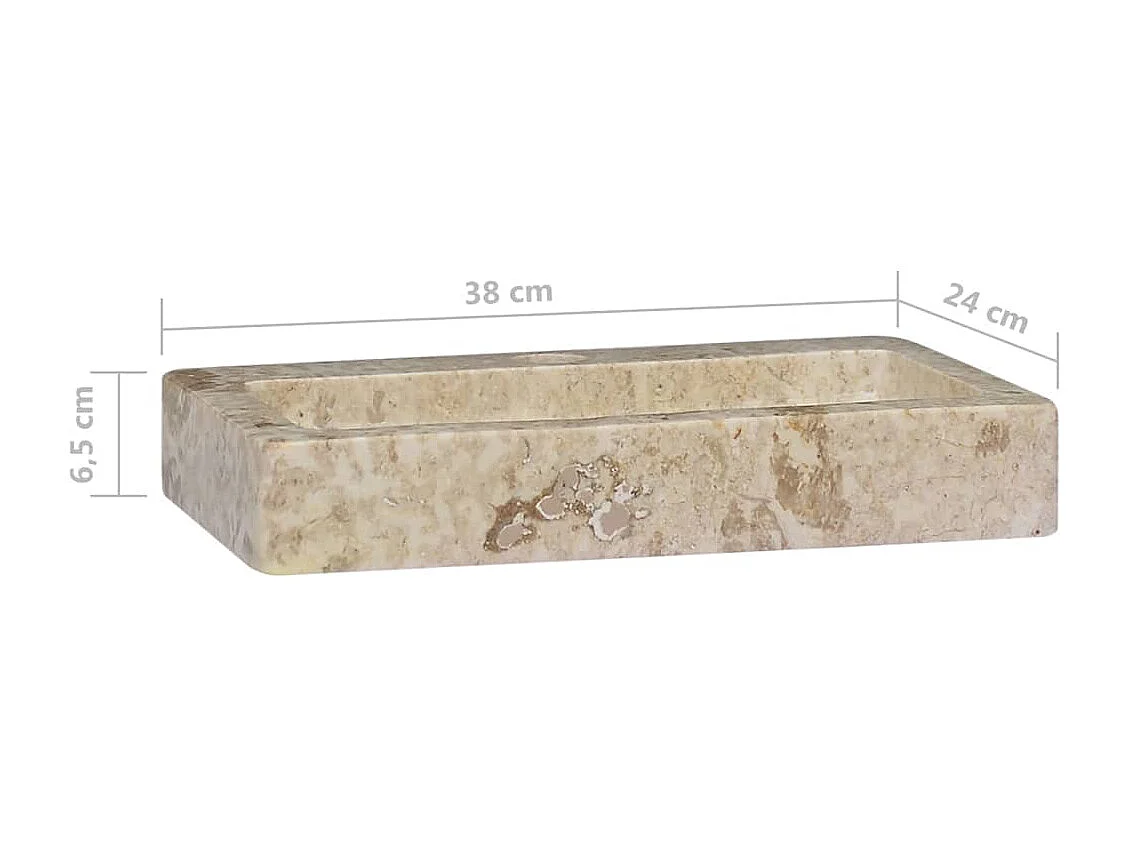 Lavabo de salle d'eau crème 38 x 24 x 6.5 cm 02_0002830