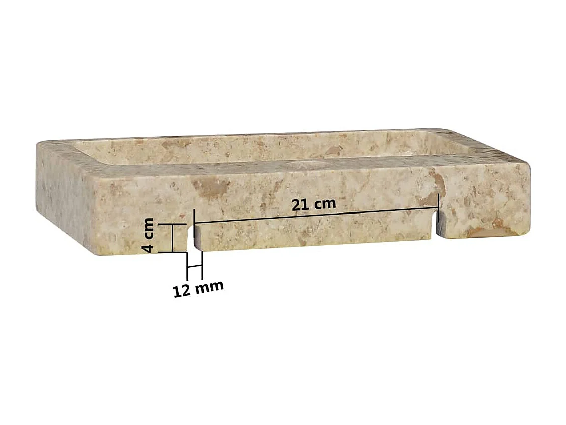 Lavabo de salle d'eau crème 38 x 24 x 6.5 cm 02_0002830