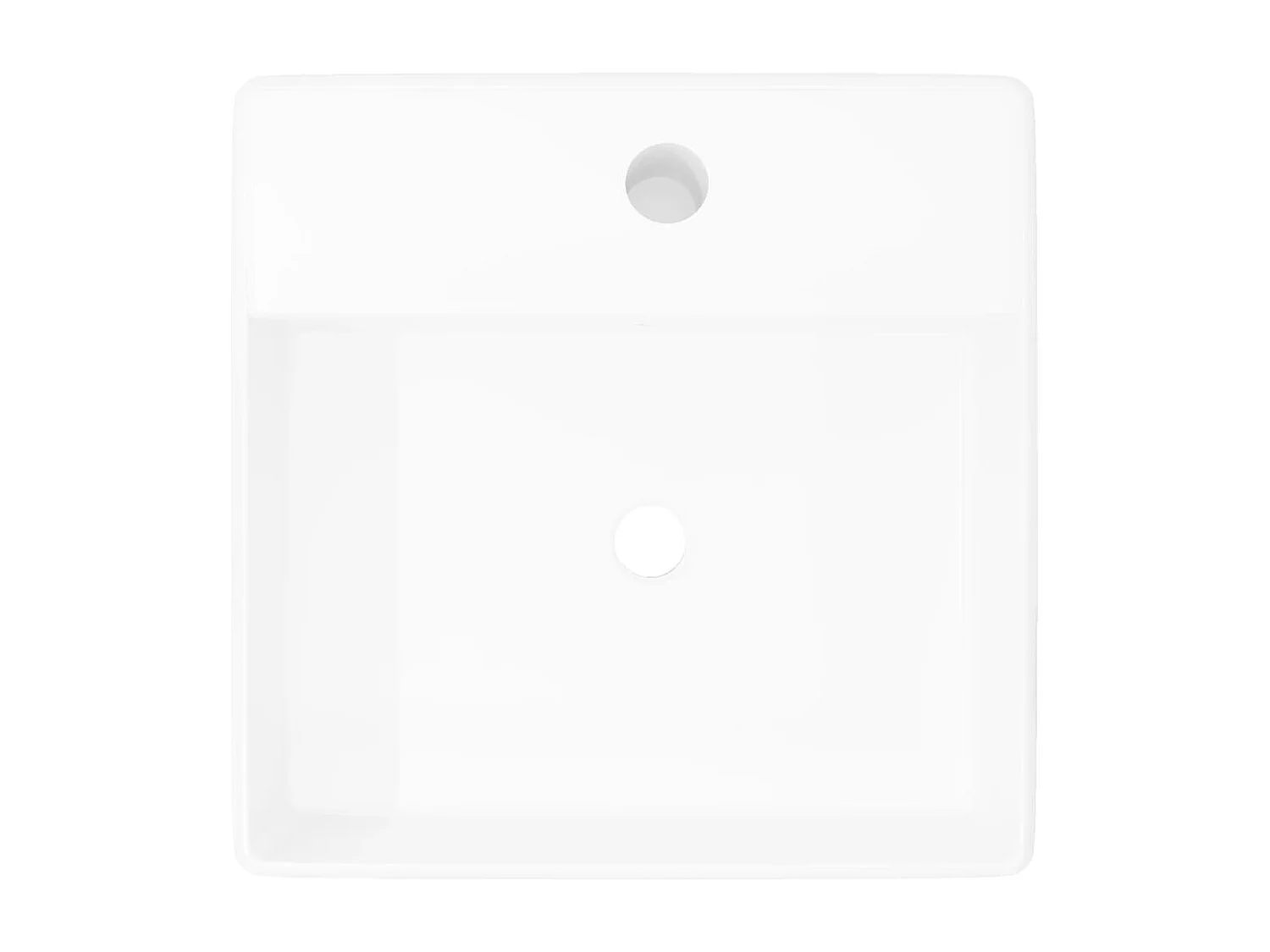 Pia de banheiro quadrada luxuosa com transbordamento 41 x 41 cm de cerâmica branca 02_0002485