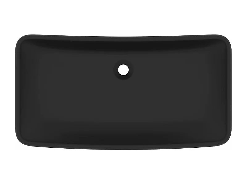 Lavabo rettangolare di lusso da appoggio WC lavabo bagno stanza cosmetica casa 71 x 38 cm ceramica nera opaca 02_0002706