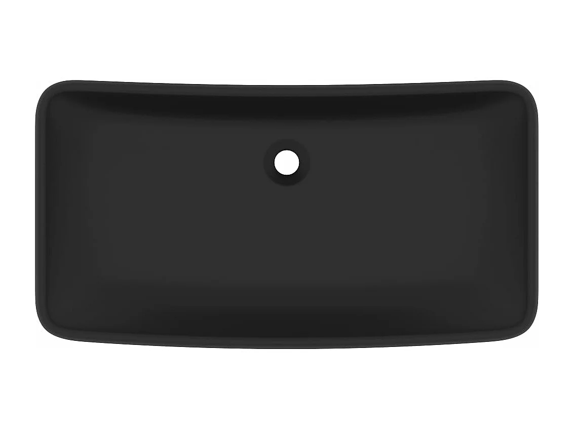 Lavabo rettangolare di lusso da appoggio WC lavabo bagno stanza cosmetica casa 71 x 38 cm ceramica nera opaca 02_0002706