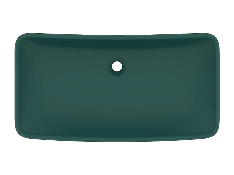 Lavabo rettangolare di lusso da appoggio WC lavabo bagno stanza cosmetica casa 71 x 38 cm ceramica verde scuro opaco 02_0002701