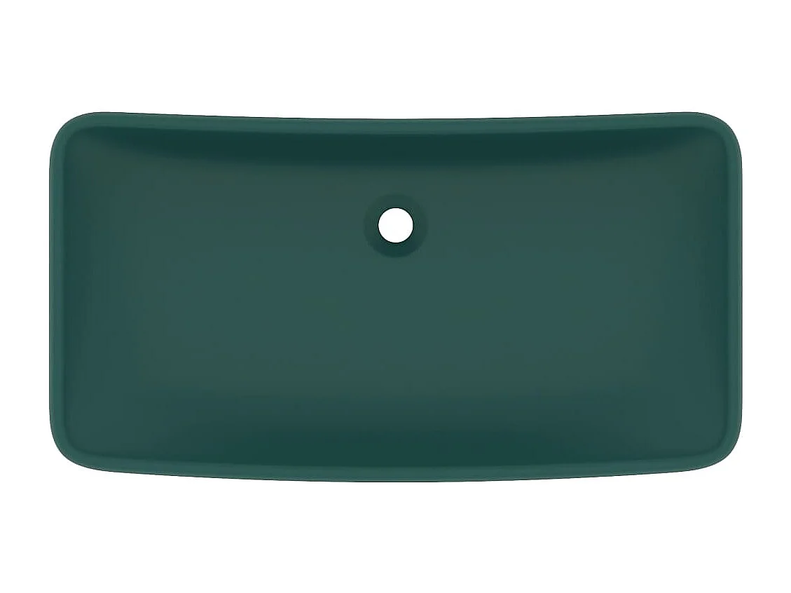 Lavabo rectangular de lujo sobre encimera, lavabo para baño, sala de cosmética, hogar, 71 x 38 cm, cerámica verde oscuro mate 02_0002701