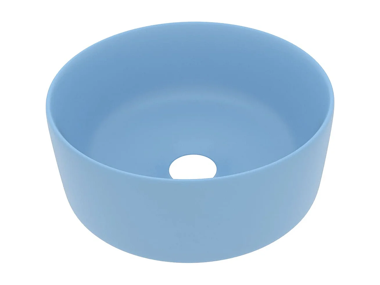 Lavabo rotondo di lusso da appoggio WC lavabo bagno guardaroba cucina interno casa 40 x 15 cm ceramica azzurro opaco 02_0002753