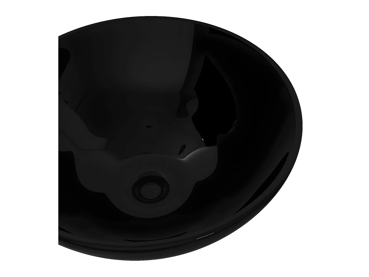 Bassin d'évier rond céramique noire 32.5 x 32.5 x 14 cm 02_0002504