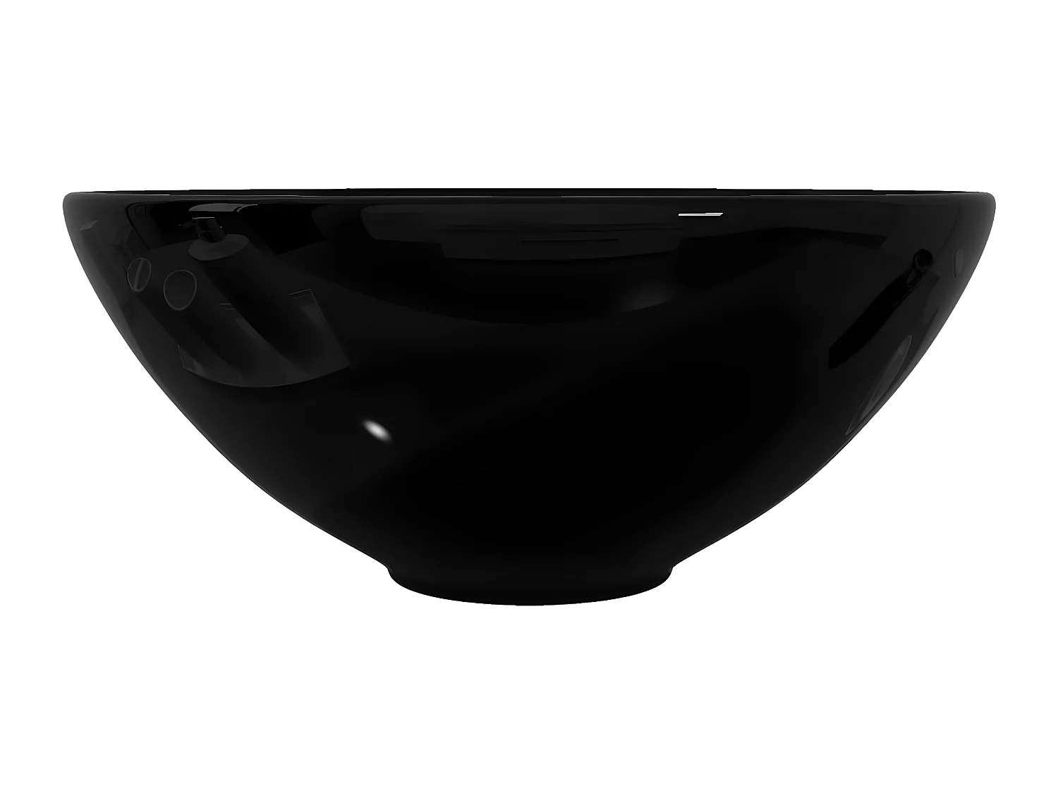 Bassin d'évier rond céramique noire 32.5 x 32.5 x 14 cm 02_0002504