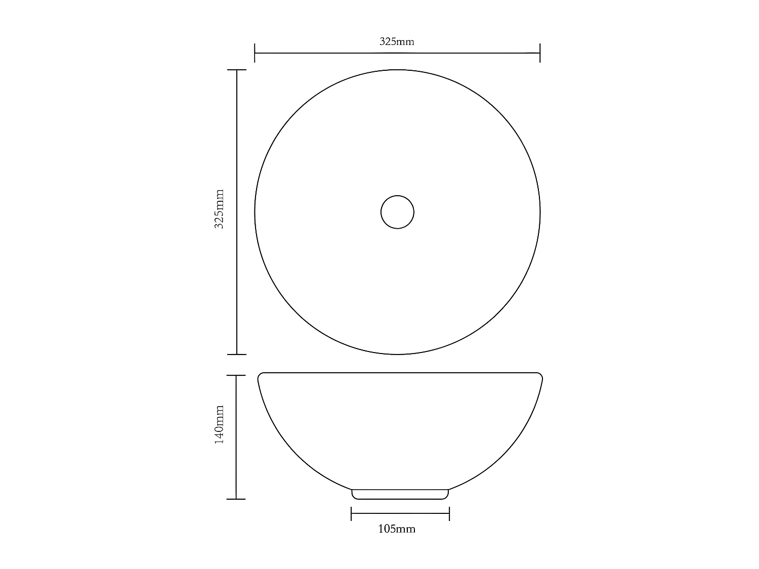 Bassin d'évier rond céramique noire 32.5 x 32.5 x 14 cm 02_0002504