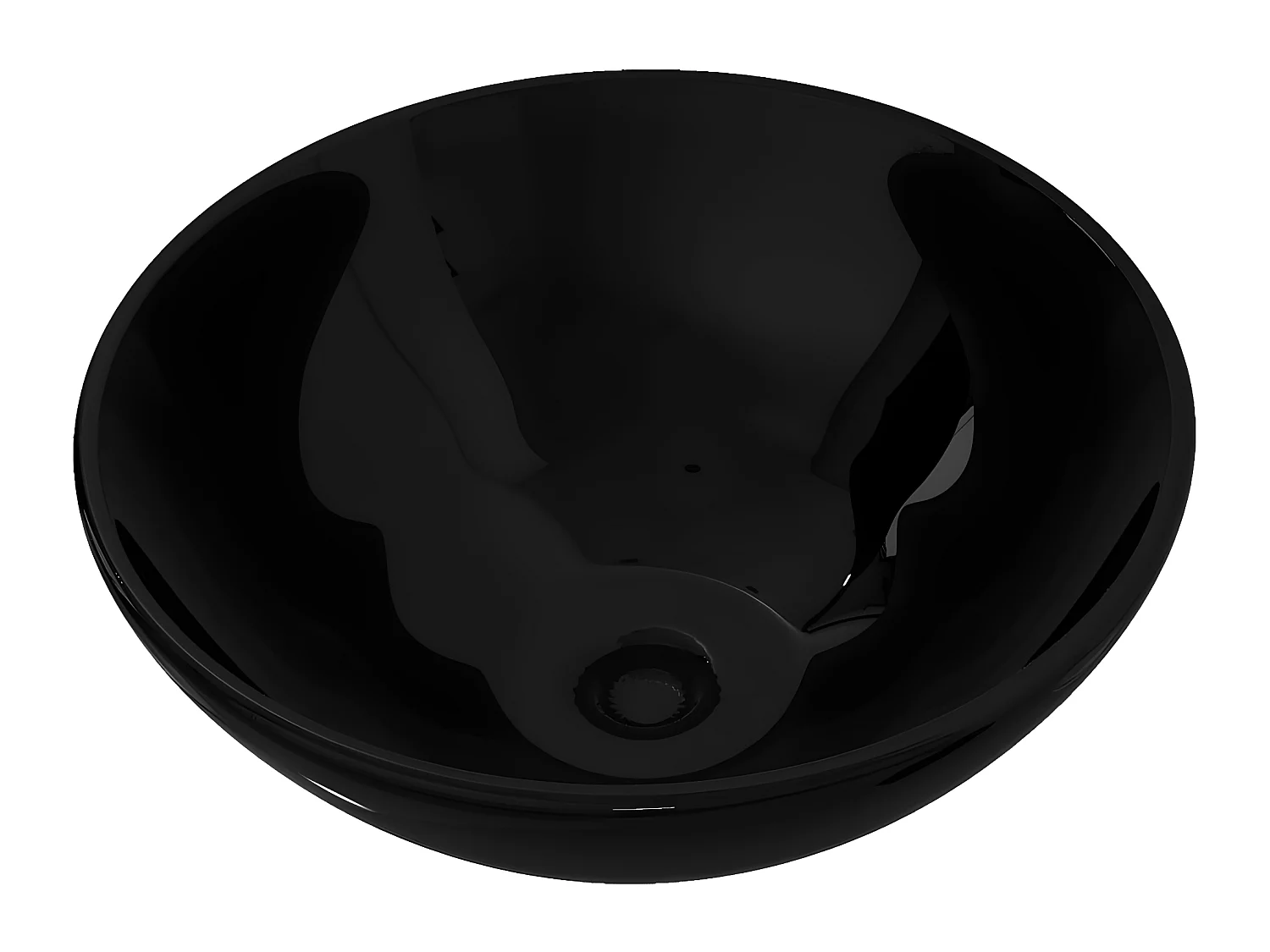 Bassin d'évier rond céramique noire 32.5 x 32.5 x 14 cm 02_0002504