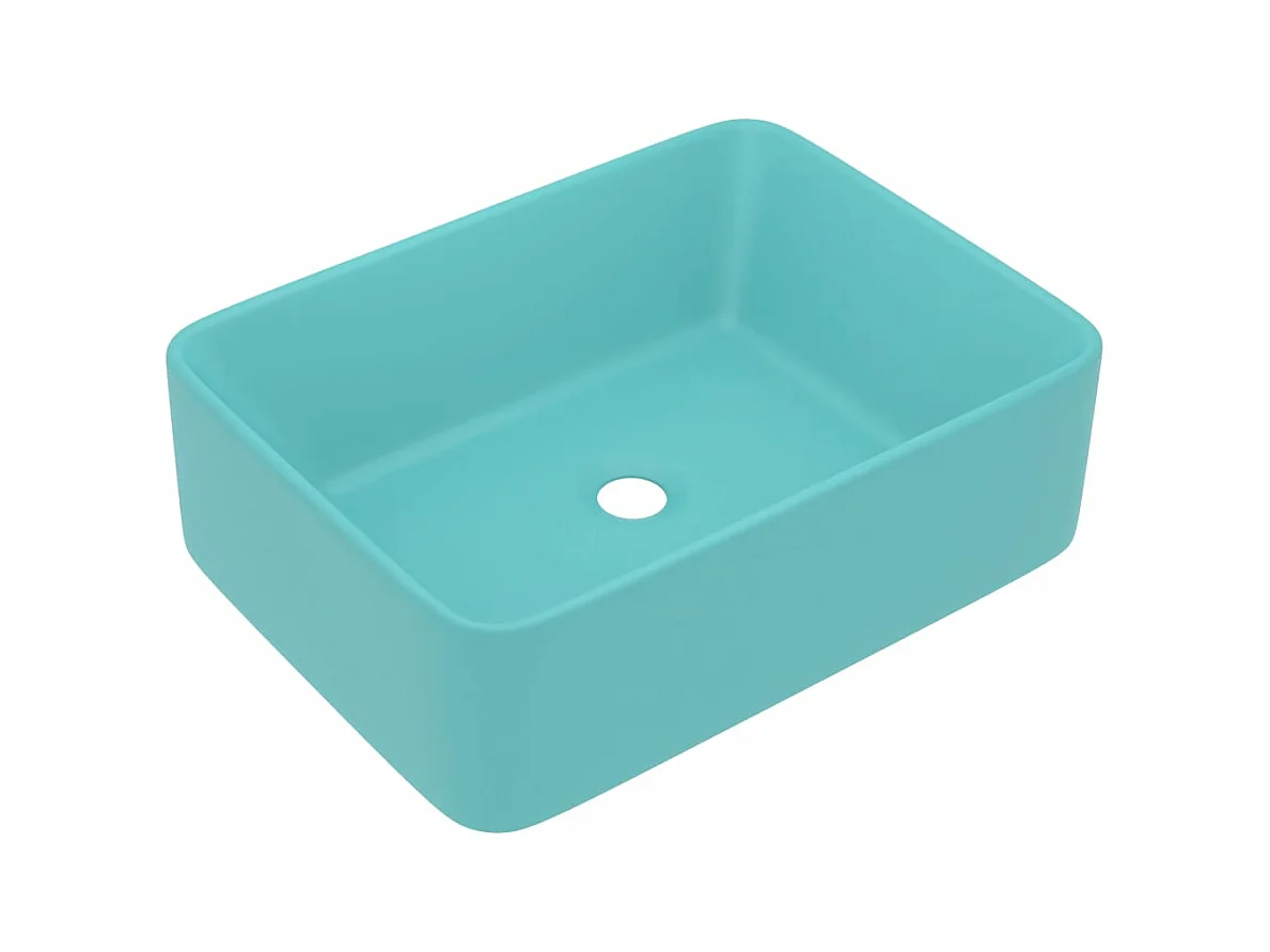 Lavabo de lujo sobre encimera, lavabo para baño, tocador, rectangular, 41 x 30 cm, cerámica verde claro mate 02_0002788