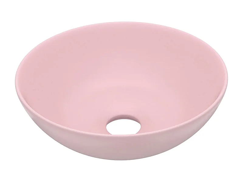 Lavabo redondo para baño, encimera, lavabo para inodoro, lavabo para cocina, sala de cosméticos, interior del hogar, cerámica, 28 cm, rosa mate 02_0002719