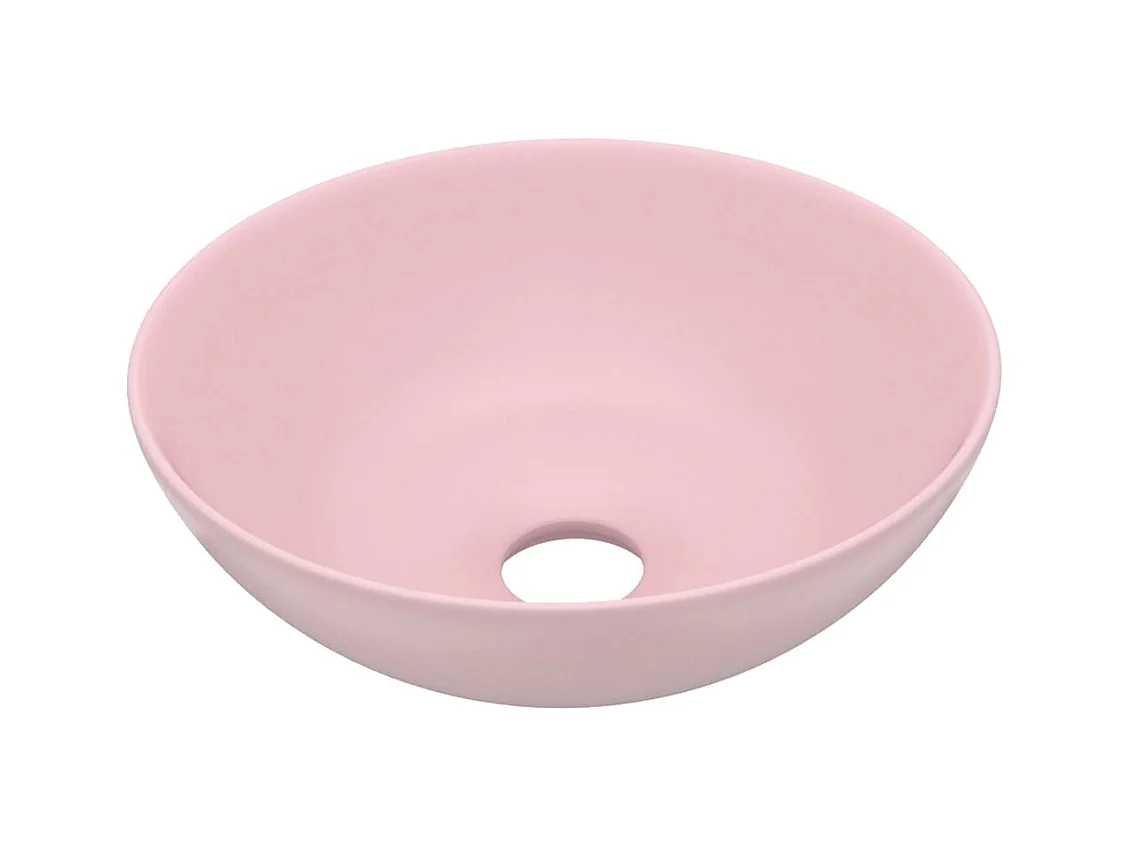 Lavabo redondo para baño, encimera, lavabo para inodoro, lavabo para cocina, sala de cosméticos, interior del hogar, cerámica, 28 cm, rosa mate 02_0002719