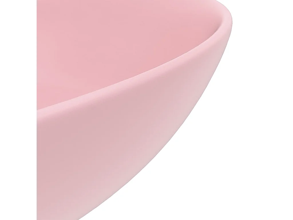 Lavandino da bagno rotondo lavabo da appoggio per wc lavabo da cucina lavabo per cosmetici interno casa ceramica 28 cm rosa opaco 02_0002719