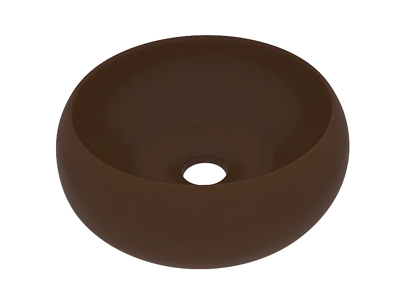 Lavabo rond de luxe marron 40 x 40 x 15 cm 02_0002748