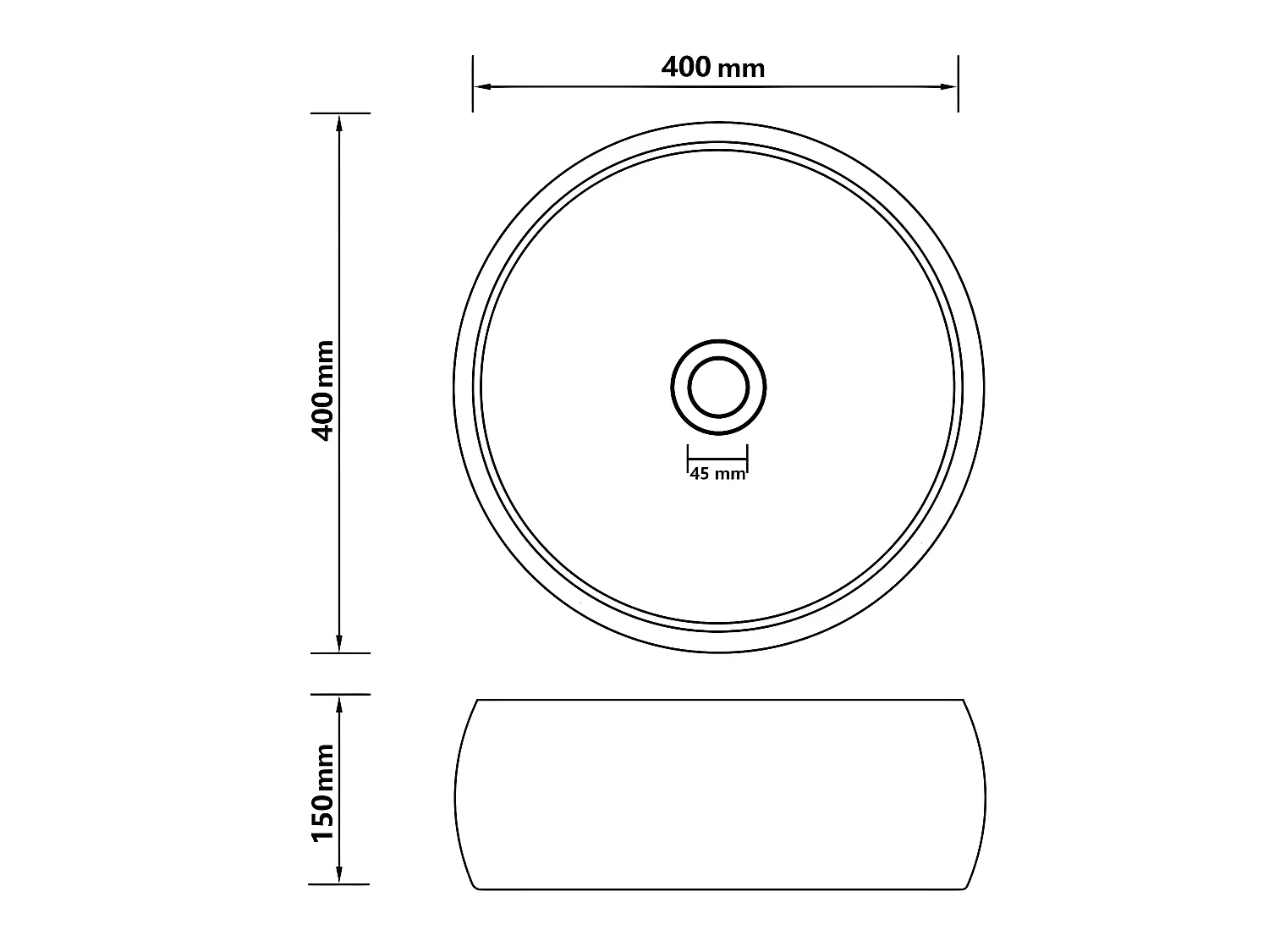 Lavabo rond de luxe marron 40 x 40 x 15 cm 02_0002748