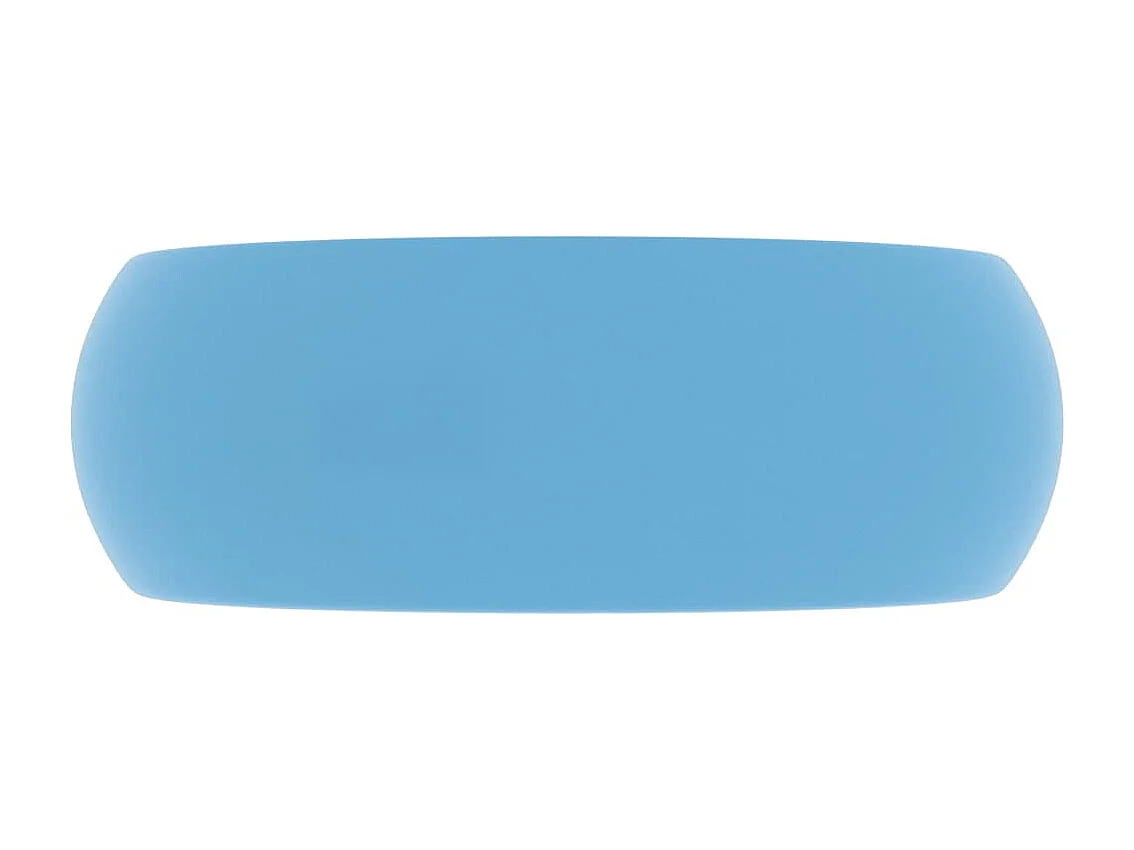 Lavabo redondo de lujo sobre encimera WC lavabo baño cocina guardarropa interior de casa 40 x 15 cm azul claro mate cerámica 02_0002742
