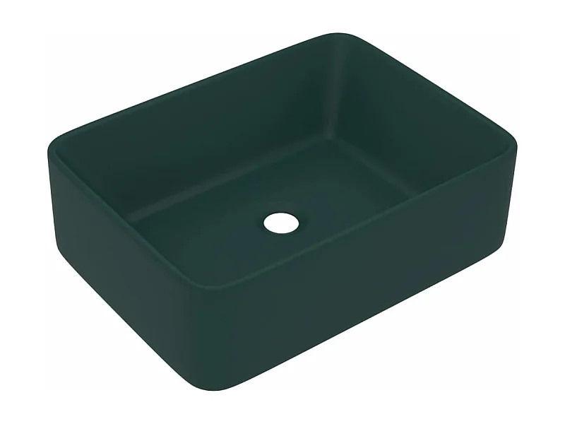 Lavabo de lujo sobre encimera, lavabo para baño, tocador, rectangular, 41 x 30 cm, cerámica verde oscuro mate 02_0002789