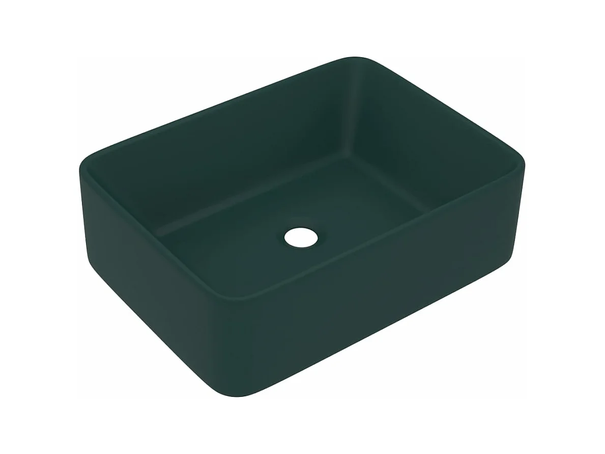 Lavabo de lujo sobre encimera, lavabo para baño, tocador, rectangular, 41 x 30 cm, cerámica verde oscuro mate 02_0002789