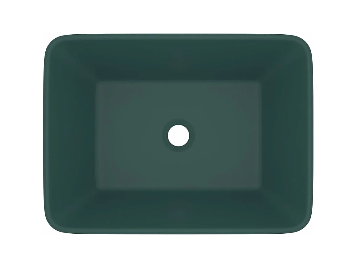 Lavabo de lujo sobre encimera, lavabo para baño, tocador, rectangular, 41 x 30 cm, cerámica verde oscuro mate 02_0002789