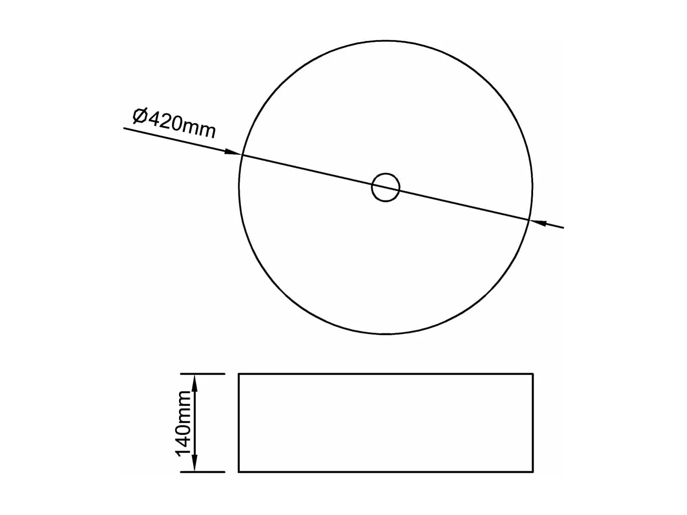 Lavabo Lavabo sobre encimera Fregadero para montar Cuarto de baño Interior Ducha WC Cabina Hogar 42 x 14 cm Cerámica 02_0002598