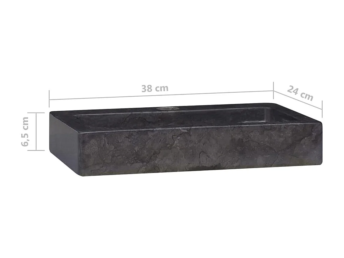 Lavabo de salle d'eau noire 38 x 24 x 6.5 cm 02_0002831