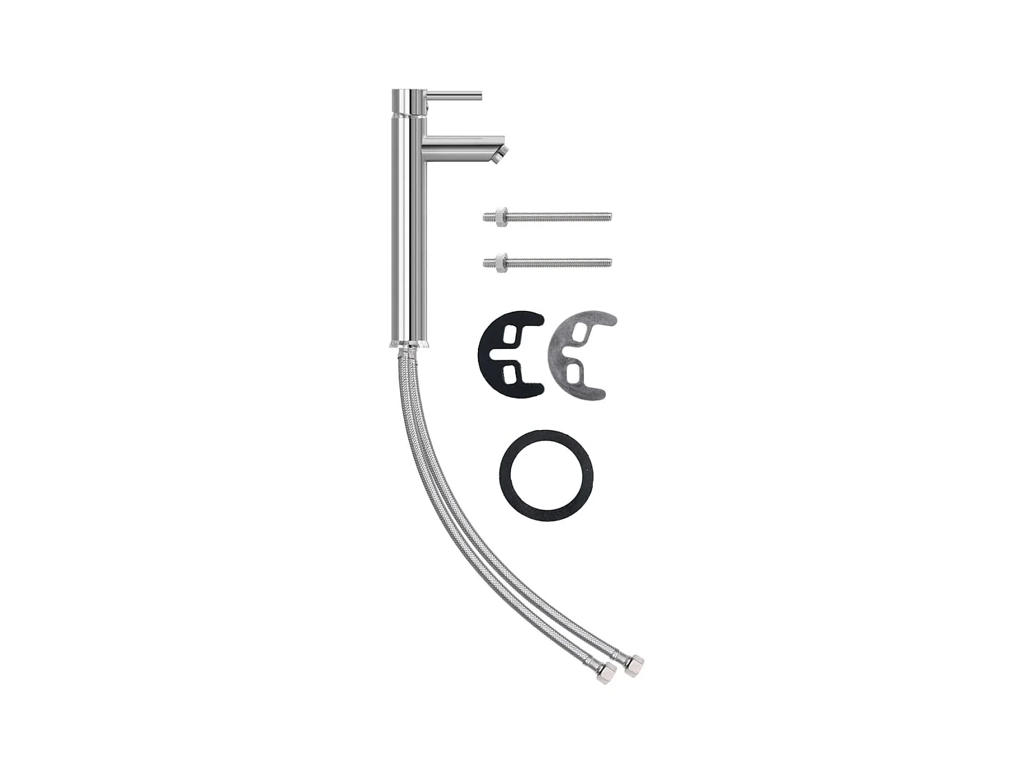 Lavabo de baño de 42 cm de diámetro con grifo y pulsador de desagüe de cristal templado 02_0002849