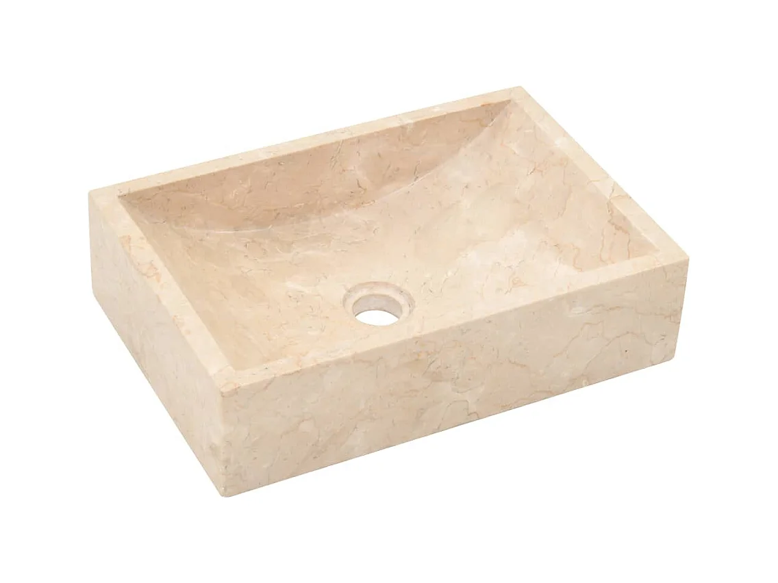 Lavabo para baño lavabo 45 x 30 cm piedra natural mármol crema 02_0002555