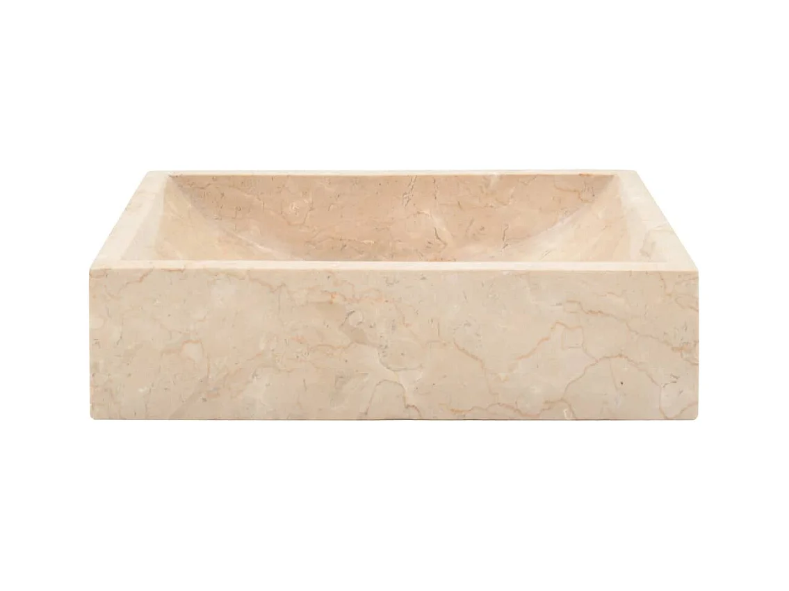 Lavabo para baño lavabo 45 x 30 cm piedra natural mármol crema 02_0002555