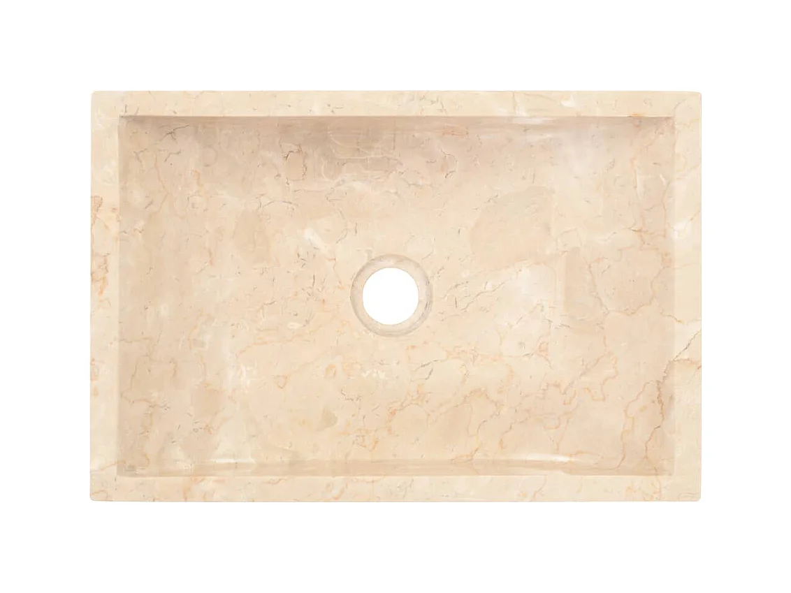 Lavabo para baño lavabo 45 x 30 cm piedra natural mármol crema 02_0002555