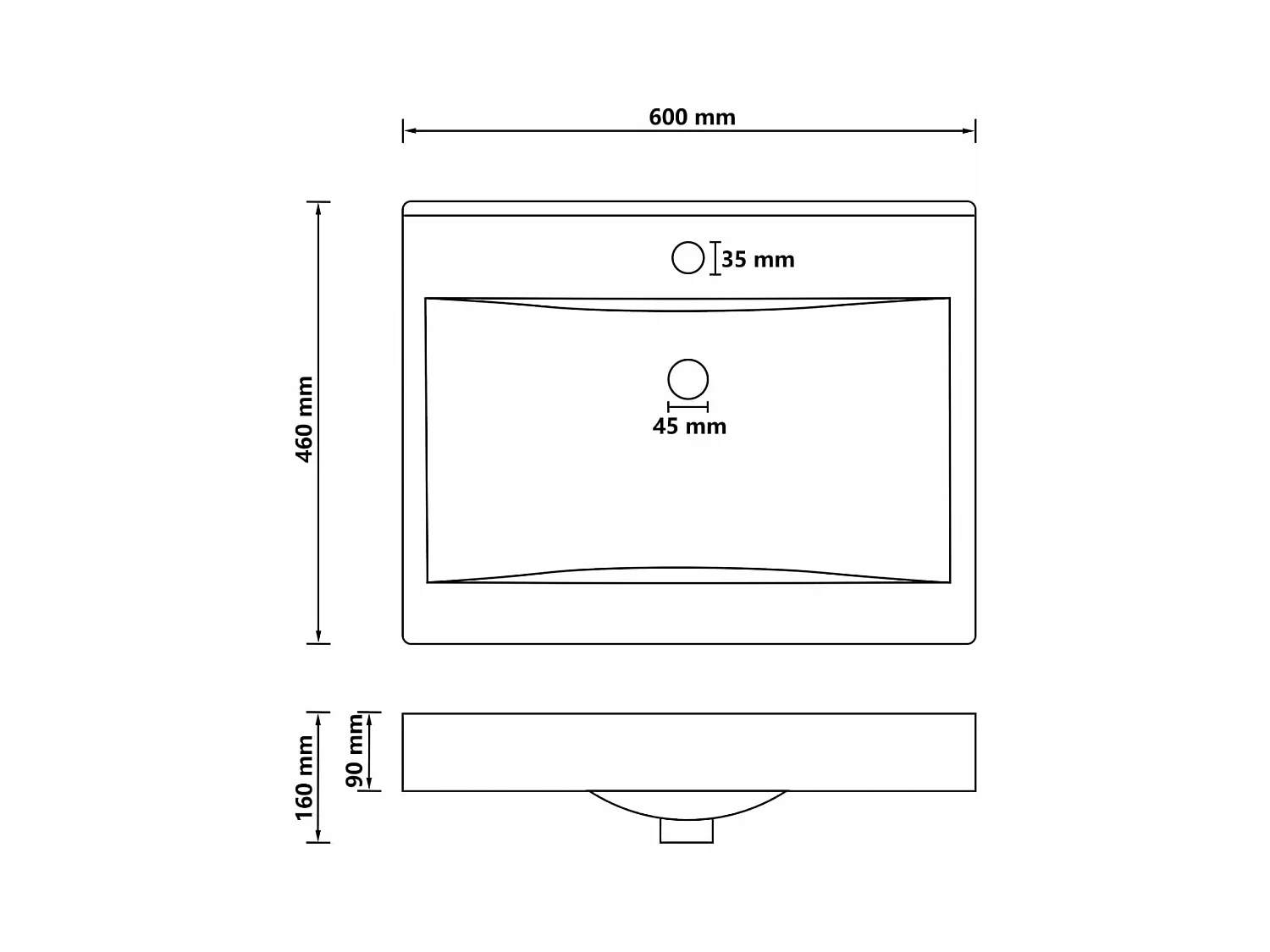 Lavabo salle de bain blanche 60 x 46 x 16 cm 02_0002762