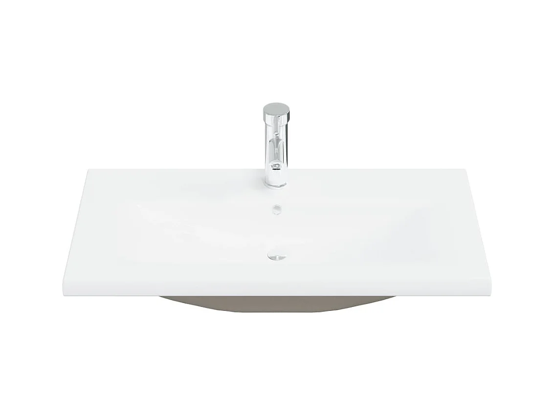 Lavabo empotrado con grifo lavabo sobre encimera inodoro lavabo interior ducha lavabo 81 x 39 cm cerámica blanca 02_0002797