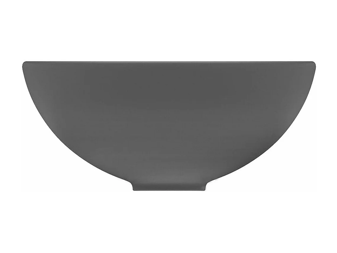 Lavabo da bagno rotondo di lusso diametro 32,5 cm in ceramica grigio scuro opaco 02_0002714