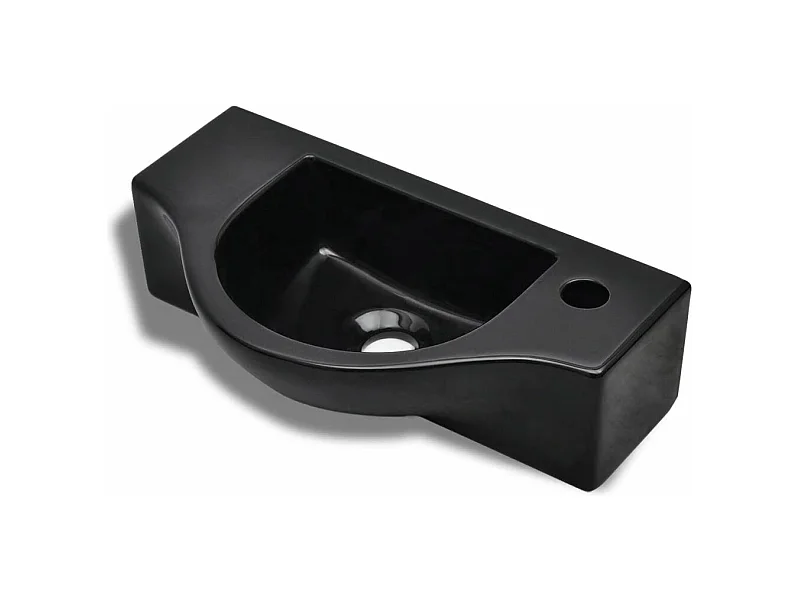 Lavabo lavabo con foro rubinetto in ceramica per bagno cm 45 nero0 2_0002506