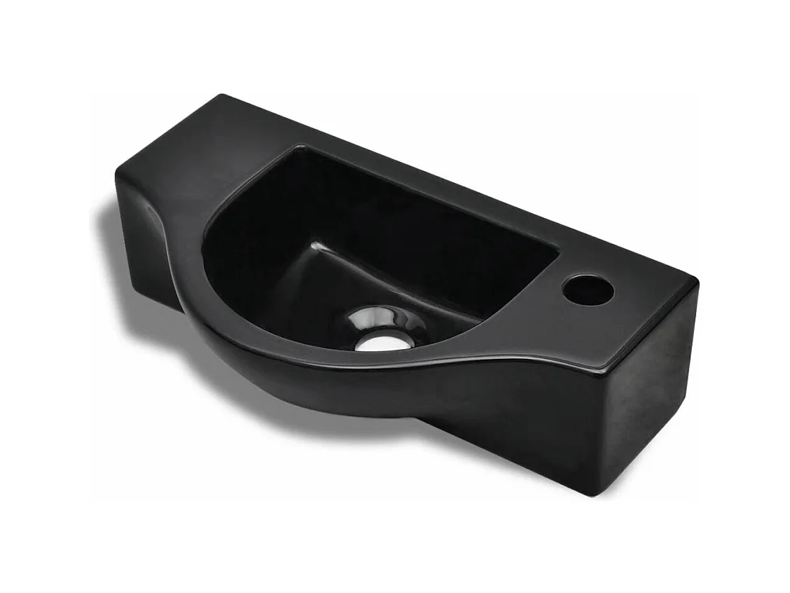Vasque lavabo à trou noire 45 x 25 x 25 cm 02_0002506