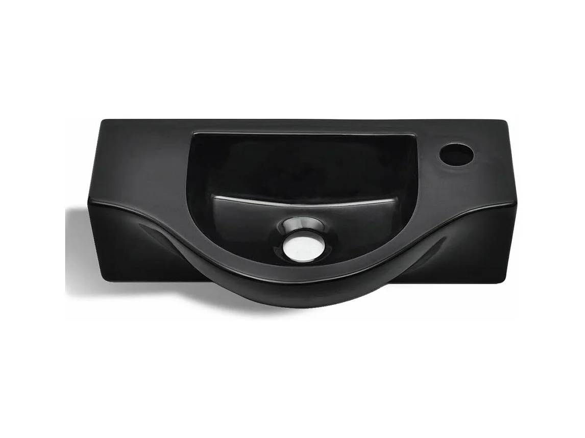 Vasque lavabo à trou noire 45 x 25 x 25 cm 02_0002506