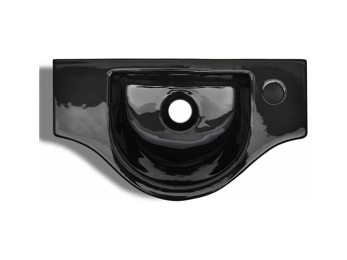 Vasque lavabo à trou noire 45 x 25 x 25 cm 02_0002506