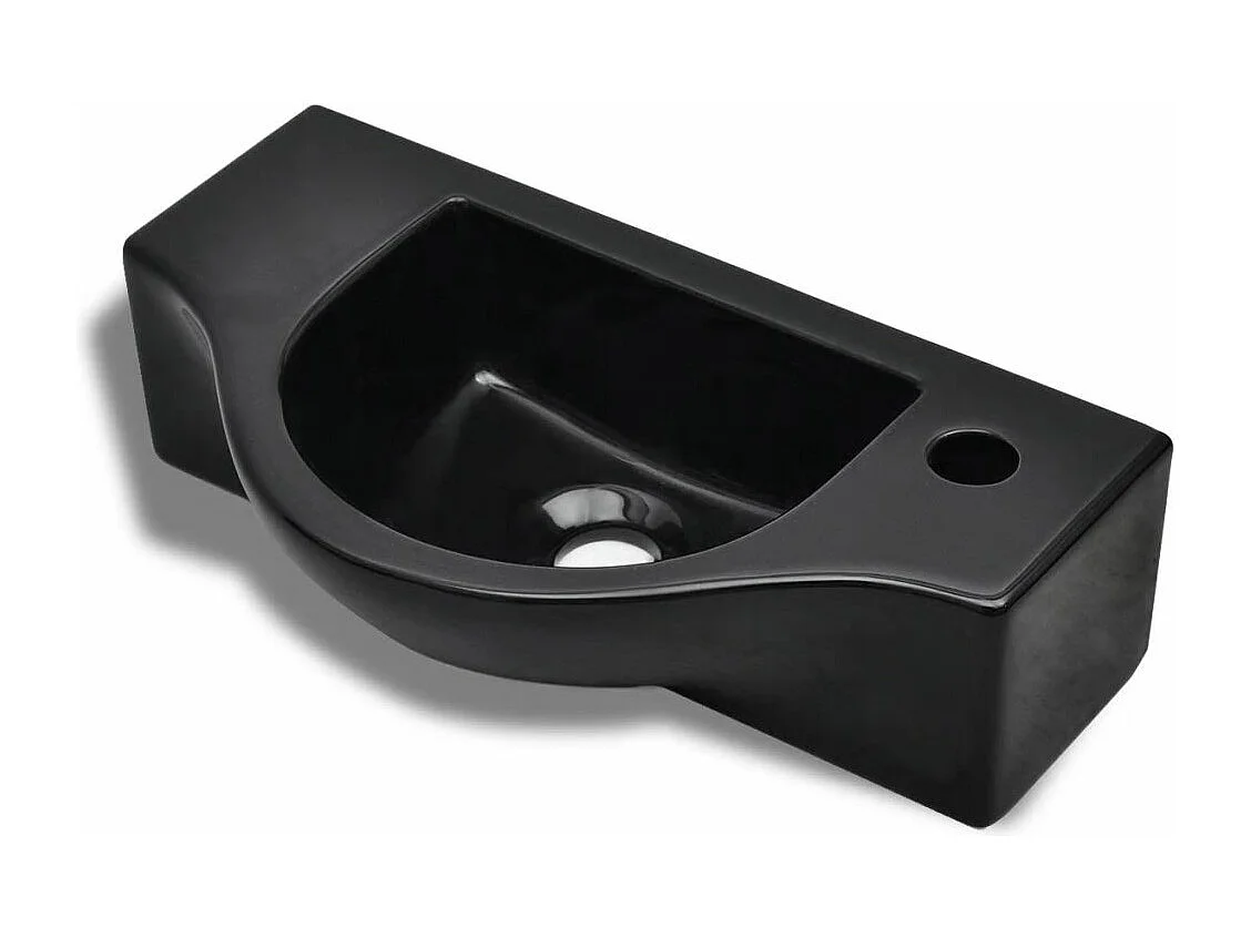 Vasque lavabo à trou noire 45 x 25 x 25 cm 02_0002506