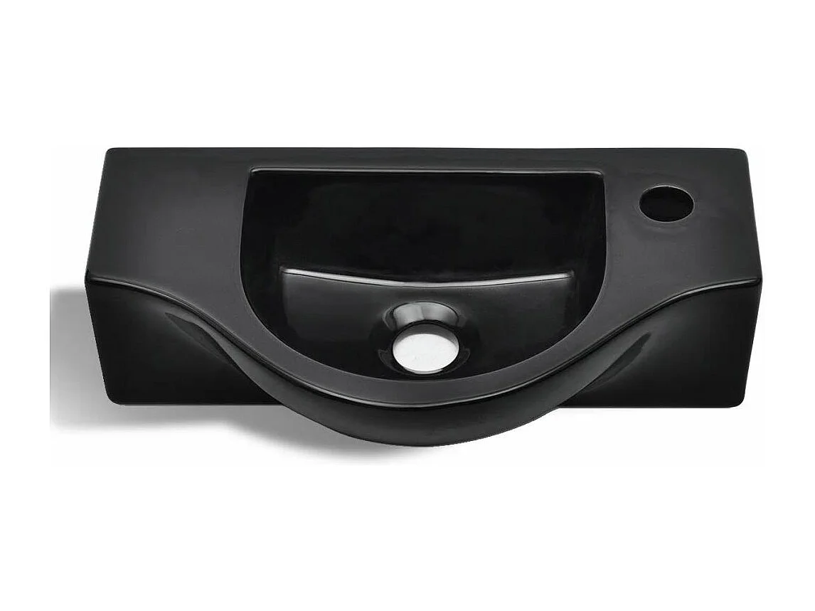 Vasque lavabo à trou noire 45 x 25 x 25 cm 02_0002506