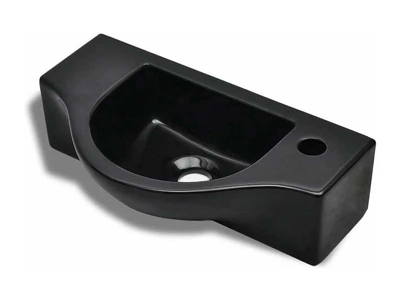 Vasque lavabo à trou noire 45 x 25 x 25 cm 02_0002506