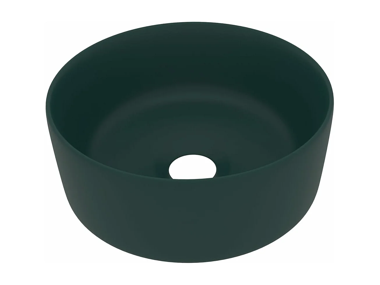 Lavabo rotondo di lusso da appoggio WC lavabo bagno guardaroba cucina interno casa 40 x 15 cm ceramica verde scuro opaco 02_0002756