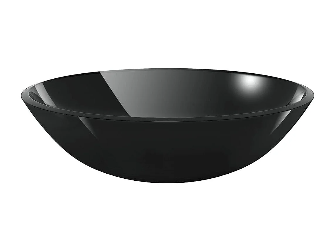 Lavabo de baño de vidrio templado 42 cm negro 02_0002521