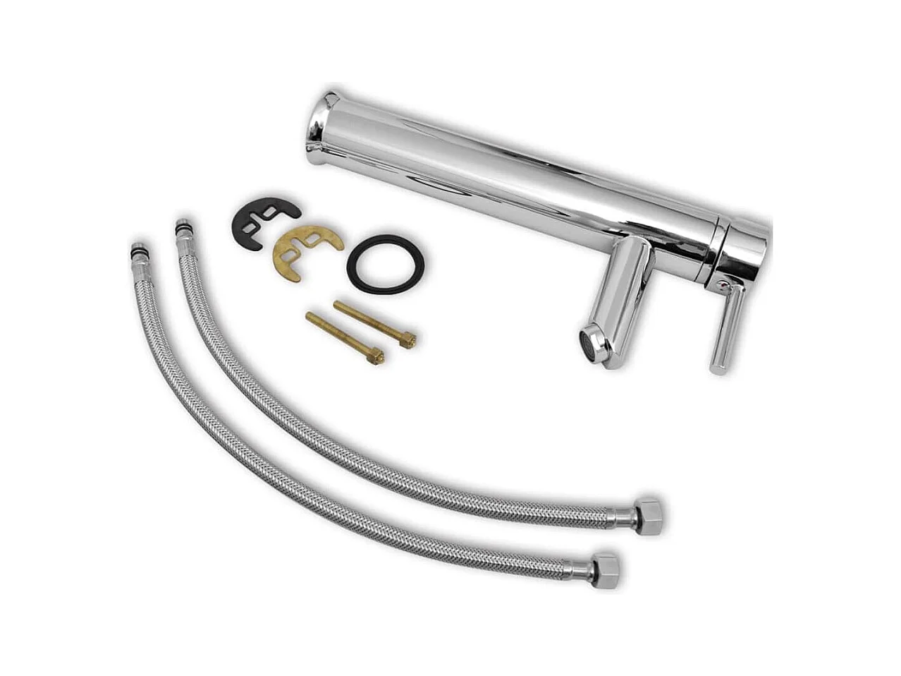 Pia de banheiro com torneira misturadora oval de cerâmica branca 02_0002843