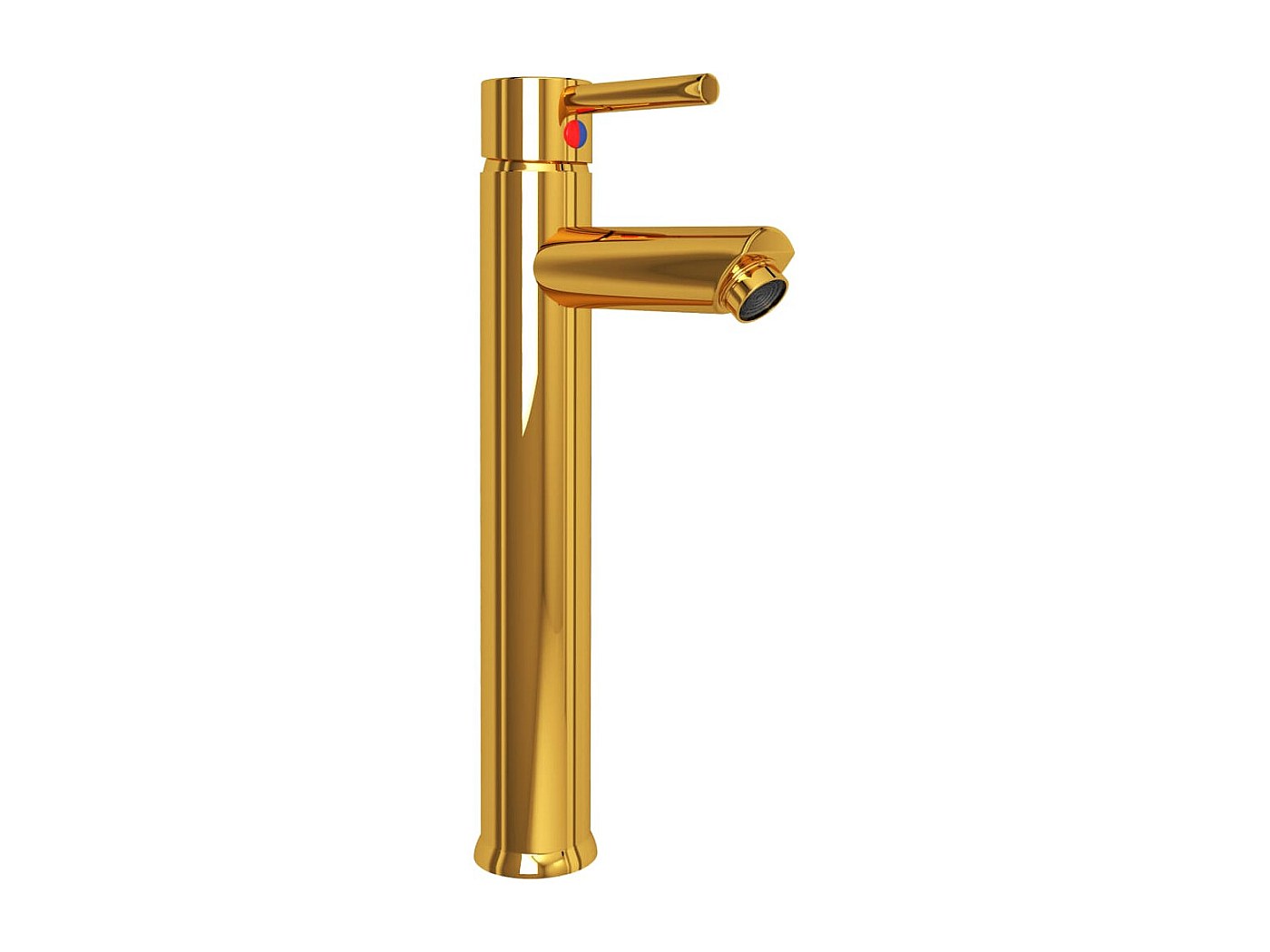 Rubinetto Per Lavabo Bagno Angolare Oro - Miscelatore Monocomando Con Scarico A Scomparsa - 4