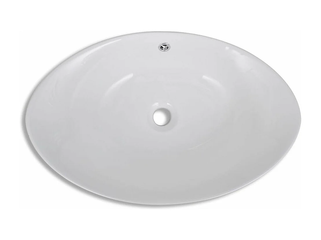 Pia de banheiro oval com transbordamento 59 cm de cerâmica branca 02_0002483