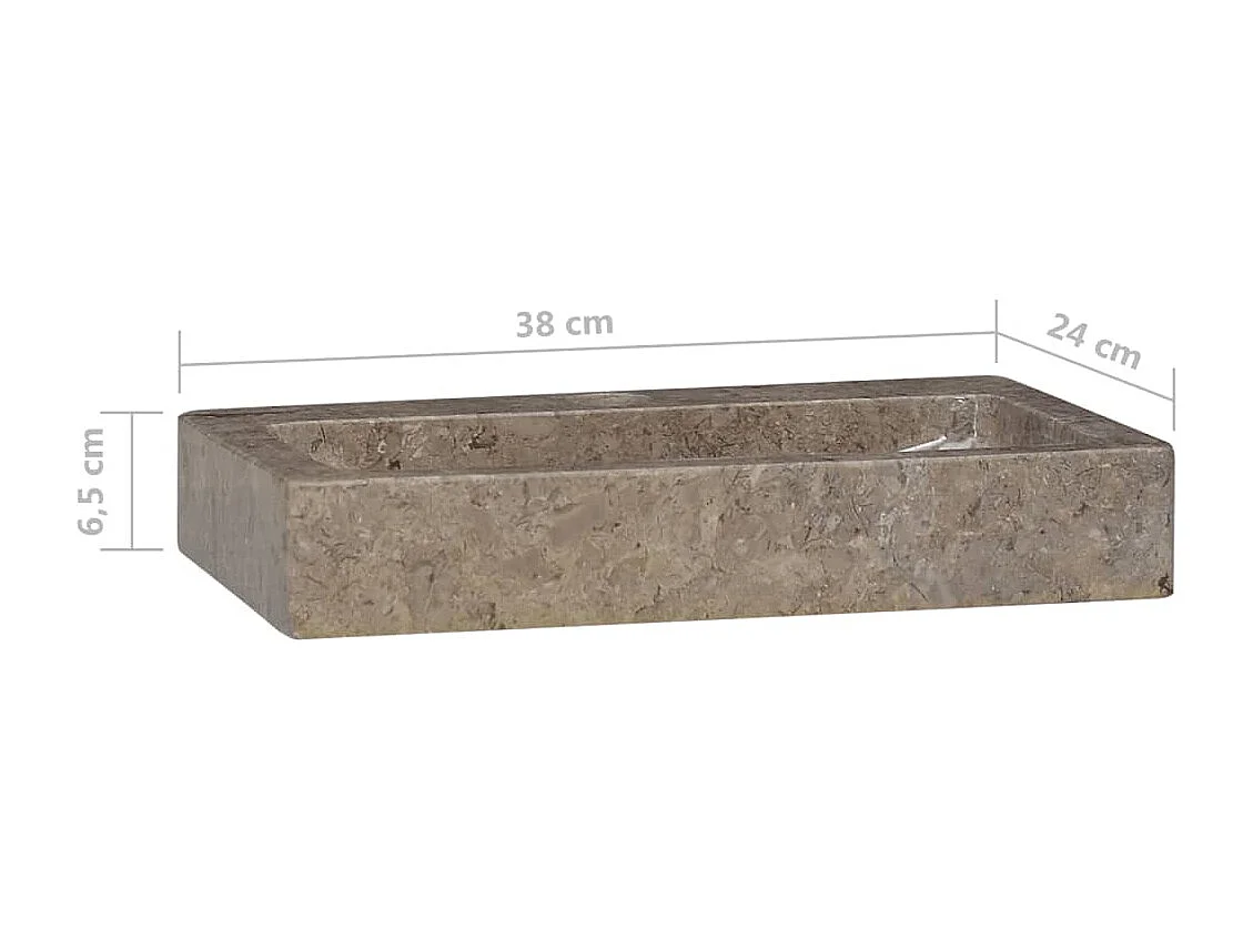 Lavabo da bagno lavabo da appoggio per WC lavabo da bagno lavabo da bagno interno casa 38 x 24 cm marmo grigio 02_0002832