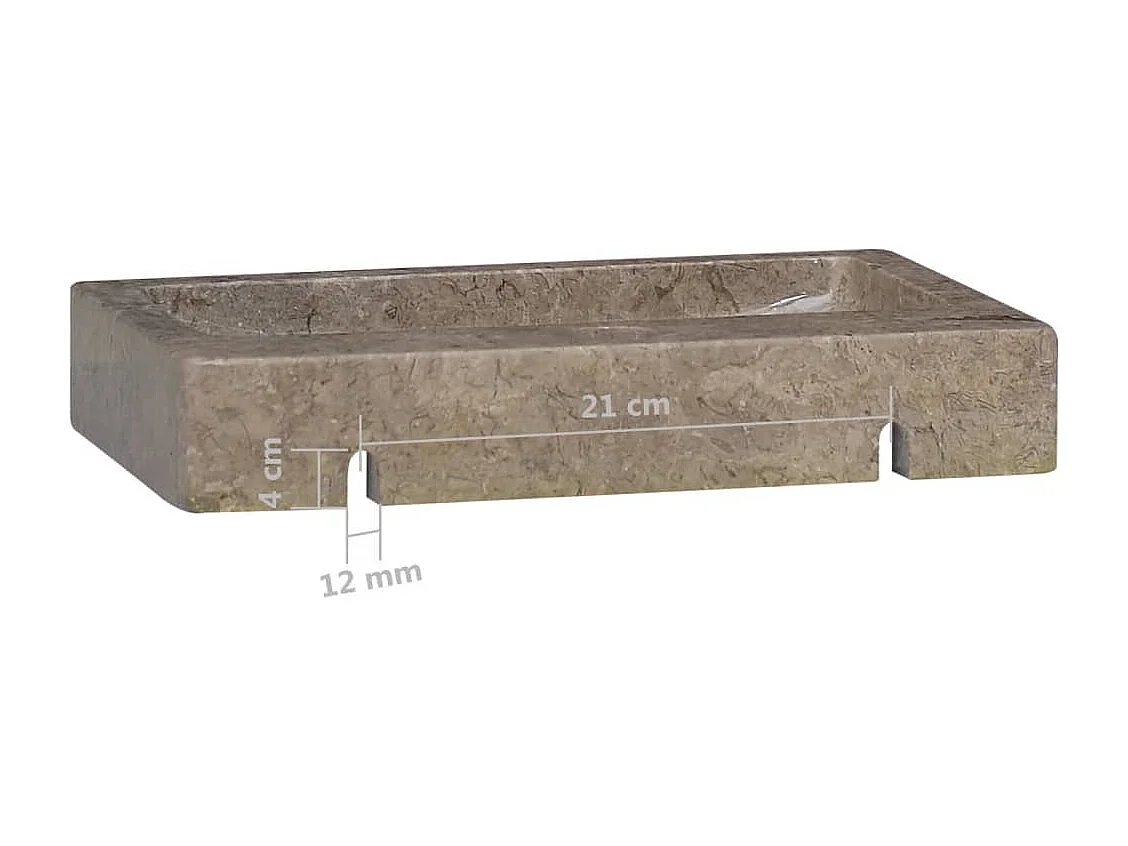 Lavabo da bagno lavabo da appoggio per WC lavabo da bagno lavabo da bagno interno casa 38 x 24 cm marmo grigio 02_0002832