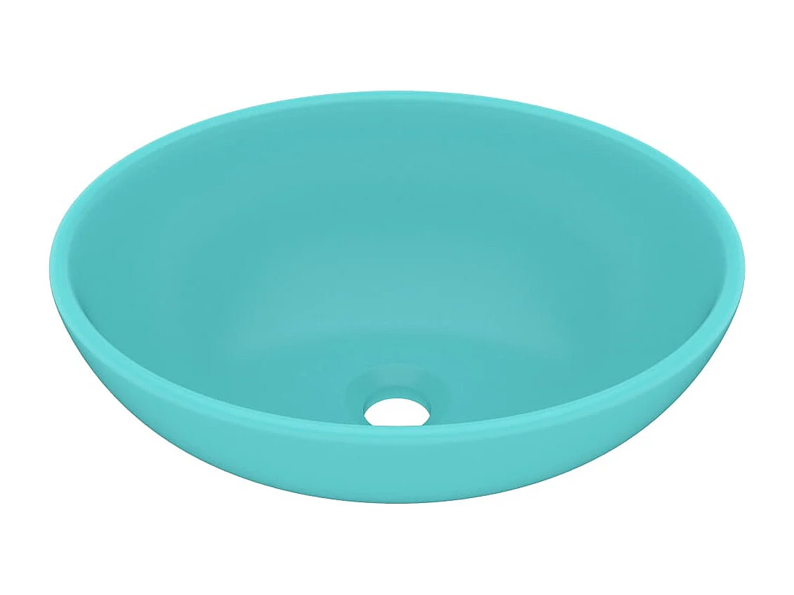 Lavabo di lusso ovale 40x33 cm ceramica Verde chiaro opaco 02_0002667